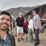 A nice trip to red beach of Santorin in Akrotiri with customers