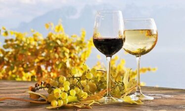 Two glasses of wine in Santorini wine tour