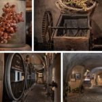Underground cave at wine museum in Santorini Greece