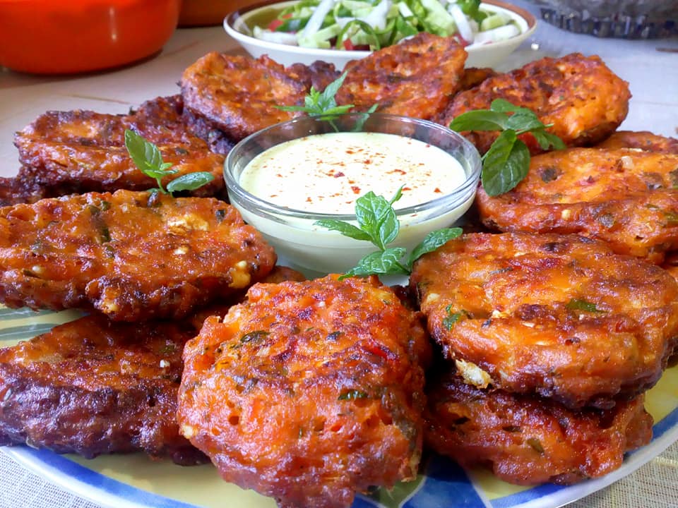 Local delicates tomato balls ,made in Santorini