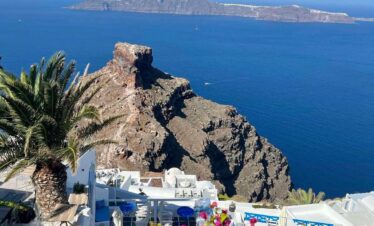 Skaros rock located in Imerovigli Santorini