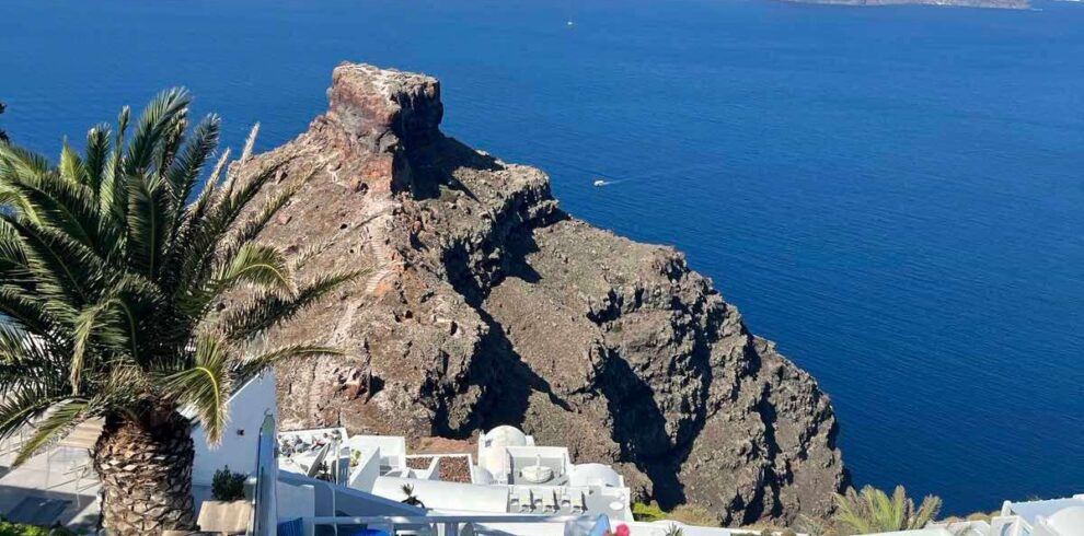 Skaros rock located in Imerovigli Santorini