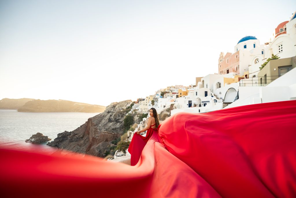 Santorini red dress