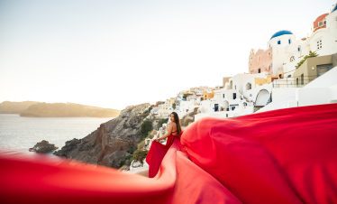 Santorini red dress