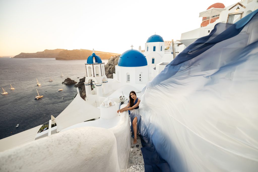 ombre flying dress Santorini
