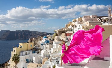 Santorini light pink flying dress